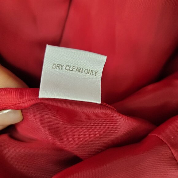 VTG Adolfo Red Button-Up Blazer Size 6 Leopard Print Removable Collar Deadstock - Picture 10 of 13